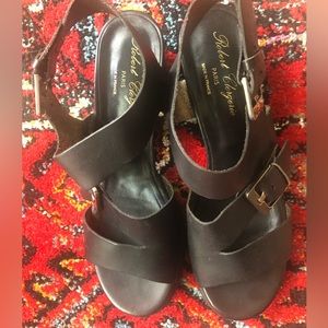 ROBERT CLERGERIE BLACK “ELLIE” CHUNKY SANDAL SZ 41	(US Sz 10.5/11)